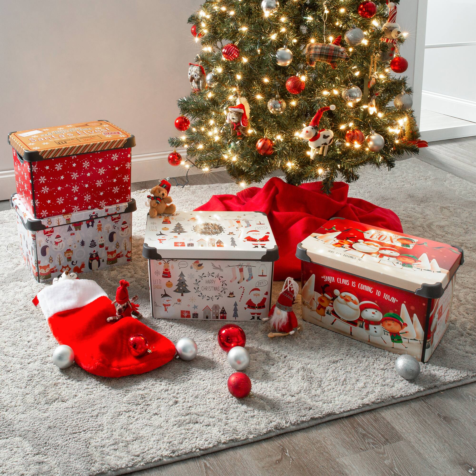 Simplify Happy Christmas Storage Tote Bin